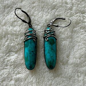Turquoise & Silver Drop Earrings